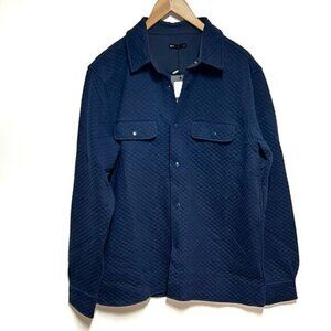 NWT Postmarc New York Navy quilted Shirt Jacket Shacket Mens Sz L